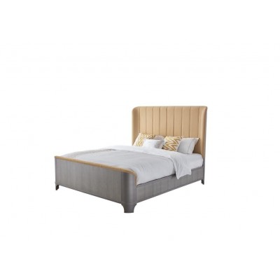 JVmoebel Bett, luxus bett amerikanische stil möbel schlafzimmer hotel betten grau   Einheitsgröße