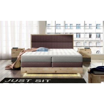 JVmoebel Bett, Boxspringbett Betten Textil Luxus Polster Möbel Holz Design beige   Einheitsgröße
