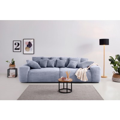 Home affaire Big-Sofa Glamour, Boxspringfederung, Breite 302 cm, Lounge Sofa mit vielen losen Kissen blau|grau   Einheitsgröße