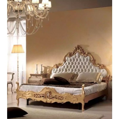 JVmoebel Bett Design Bett Polsterung Chesterfield 180x200 Hotelbetten Luxus (1-tlg., Nur Bett), Made in Italy goldfarben   Einheitsgröße
