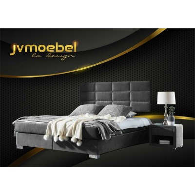 JVmoebel Bett, Boxspring Schlafzimmer Luxus Bett Betten Doppel Möbel Stoff grau   Einheitsgröße