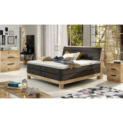 JVmoebel Bett, Moderne Luxus Betten Polster Leder Textil Boxspringbett Schlafzimmer grau   Einheitsgröße